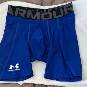 Under Armour Royal Blue Compression Boxer Briefs with Black Waistband